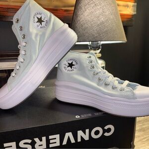 Converse Women's High-Top Sneakers - Light Blue - Double Platform